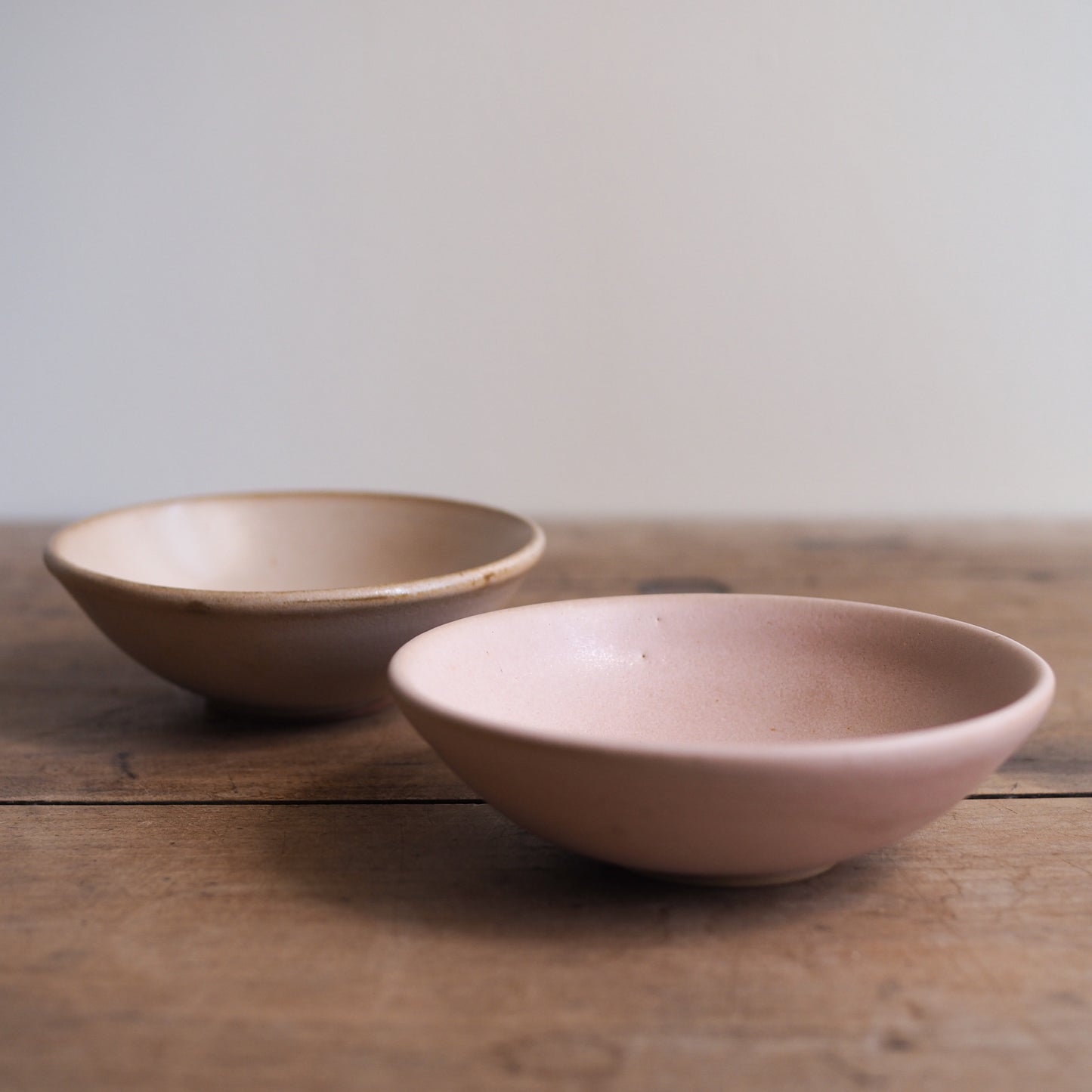 Set de 2 coupelles rose et beige